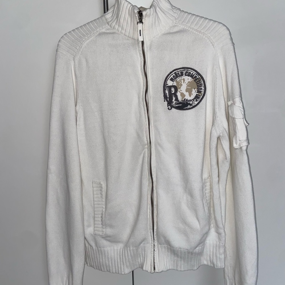 White Zip-Up Sweater
